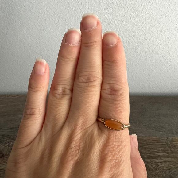🍭6/$30 Orange ring on a gold tone band - size 8.75 - Picture 2 of 4